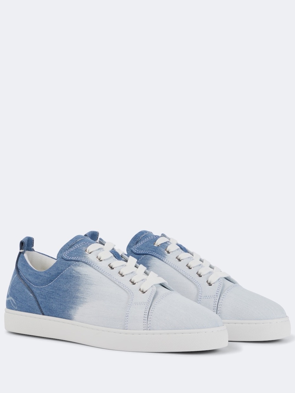 Christian Louboutin Blue Fun Louis Junior Denim Sneakers Mens 8 EU 41 EUC 🟡